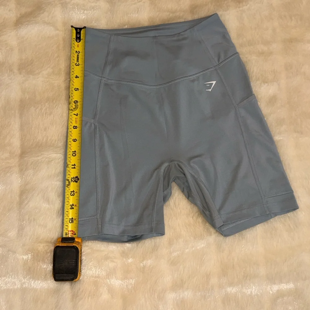 Gymshark Women's Slate Blue Bike Shorts - Picture 6 of 7
